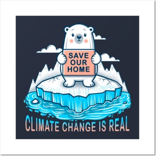 Polar Bear Climate Change Illustration Posters and Art